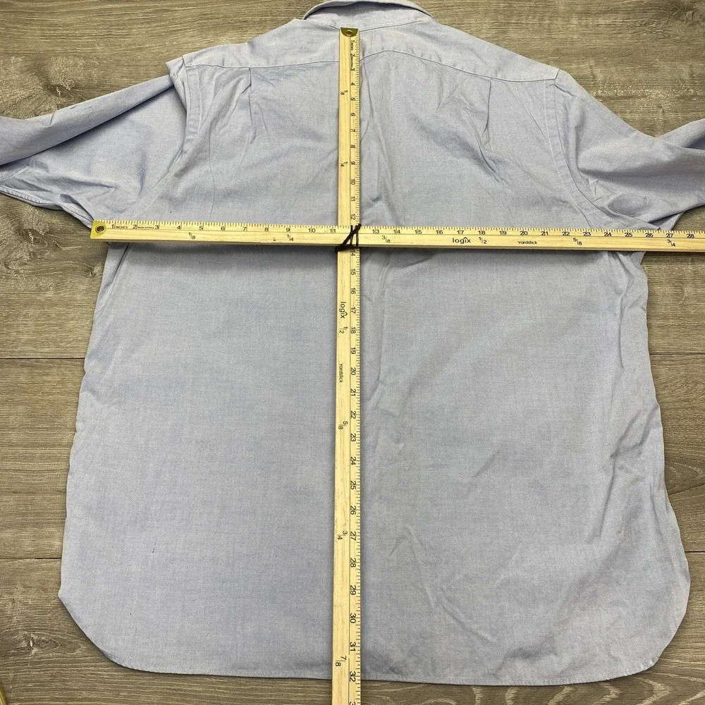 Polo Ralph Lauren Shirt Mens 2XL Blue Solid Oxford Long‎ Sleeve Button Down